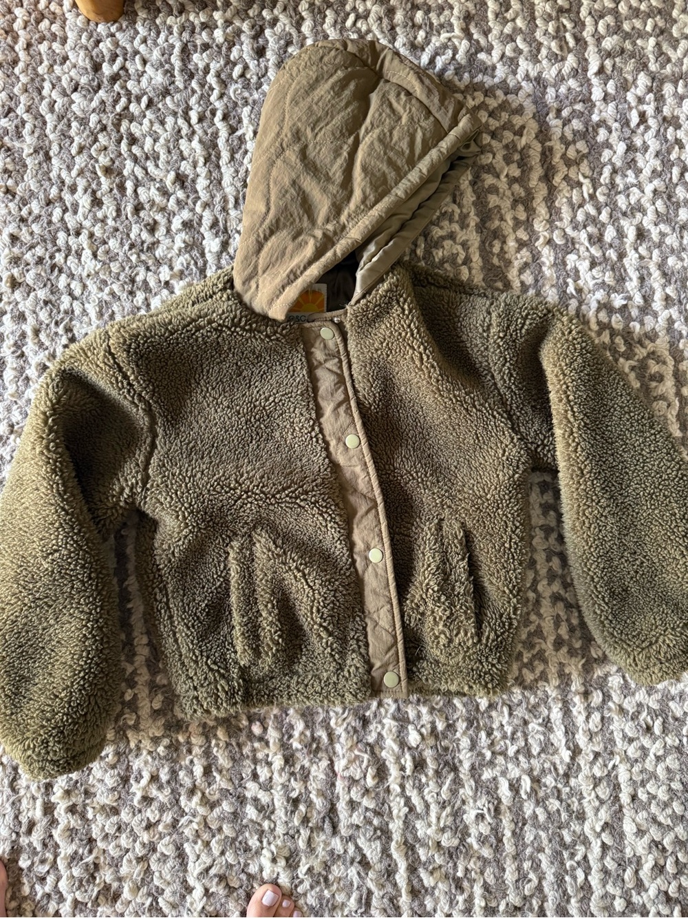 C&C California Kids Olive Sherpa Hooded Puffer Jacket